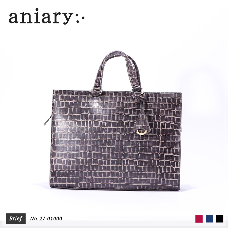 aniary ONLINE WEB STORE アニアリ オンラインストア 通販 / 【aniary|アニアリ】ティントエンボシングレザー ブリーフ ケース 27-01000-PBK