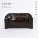 【aniary|アニアリ】アンティークレザー クラッチ 01-08001-DBR